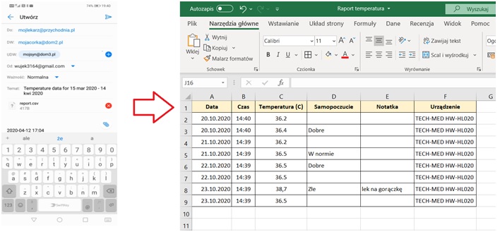 Eksport danych do lekarza