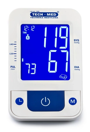 Ciśnieniomierz TMA-CONTROL 3 TECH-MED z funkcją mowy, pomiar podczas pompowania, pamięć 2x120, 22-42 cm
