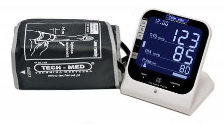 Ciśnieniomierz TMA-ALPHA TOUCH z zasilaczem, pomiar podczas pompowania, dotykowy ekran, wykrwa arytmię