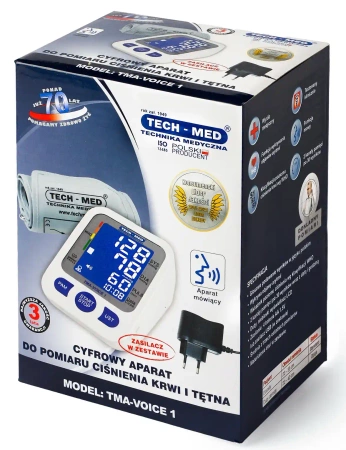 TMA-VOICE 1 upper arm blood pressure monitor with speech function + power supply