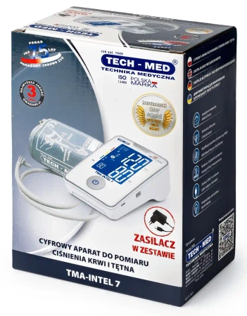 Ciśnieniomierz TMA-INTEL 7 TECH-MED z zasilaczem USB, pomiar podczas pompowania, wykrywa arytmię