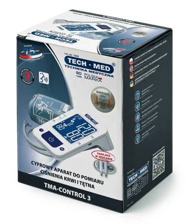 Ciśnieniomierz TMA-CONTROL 3 TECH-MED z funkcją mowy, pomiar podczas pompowania, pamięć 2x120, 22-42 cm