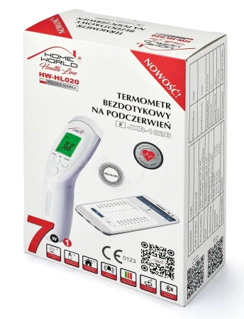 Termometr elektroniczny bezdotykowy HW-HL020 z Bluetooth, 3 kolory podświetlenia ekranu, szybki pomiar 1s