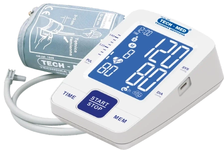 Ciśnieniomierz TMA-CONTROL 5 TECH-MED z funkcją mowy, pomiar podczas pompowania, pamięć 2x120, 22-42 cm