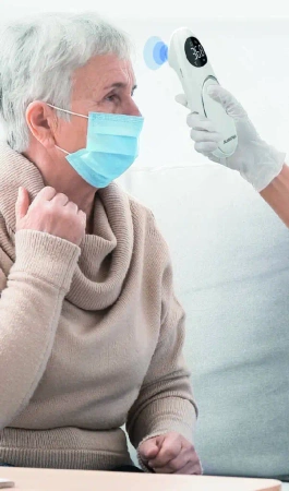 Termometr bezdotykowy na podczerwień TMB-SMART SCAN TECH-MED, automatyczny pomiar z kontrolą odległości, szybki i dokładny pomiar