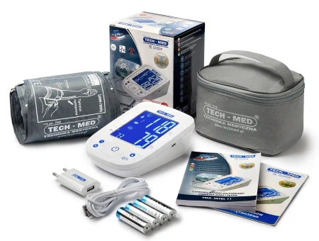 Ciśnieniomierz TMA-INTEL 11 TECH-MED z funkcją mowy, wykrywania migotania przedsionków AF, pomiar podczas pompowania, pamięć 2x120, 22-42 cm