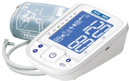 Ciśnieniomierz TMA-INTEL 11 TECH-MED z funkcją mowy, wykrywania migotania przedsionków AF, pomiar podczas pompowania, pamięć 2x120, 22-42 cm