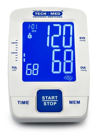 Ciśnieniomierz TMA-CONTROL 5 TECH-MED z funkcją mowy, pomiar podczas pompowania, pamięć 2x120, 22-42 cm
